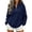 Navy, variant on Women's Quarter Zip Pullover Sweatshirt, Long Sleeve Stand Collar Tops with Kangaroo Pocket, Loose Relaxed Casual White XXL