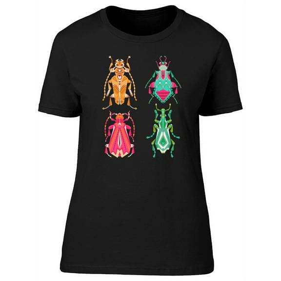Colorful Abstract Beetles T-Shirt Women -Image by Shutterstock, Female XX-Large