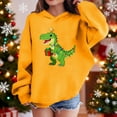 thumbnail image 2 of Lorytime Christmas Sweater for Kids Girls Boys Dinosaur Hoodies Long Sleeve Tops Drop Shoulder Cute Pullover Yellow, 2 of 4