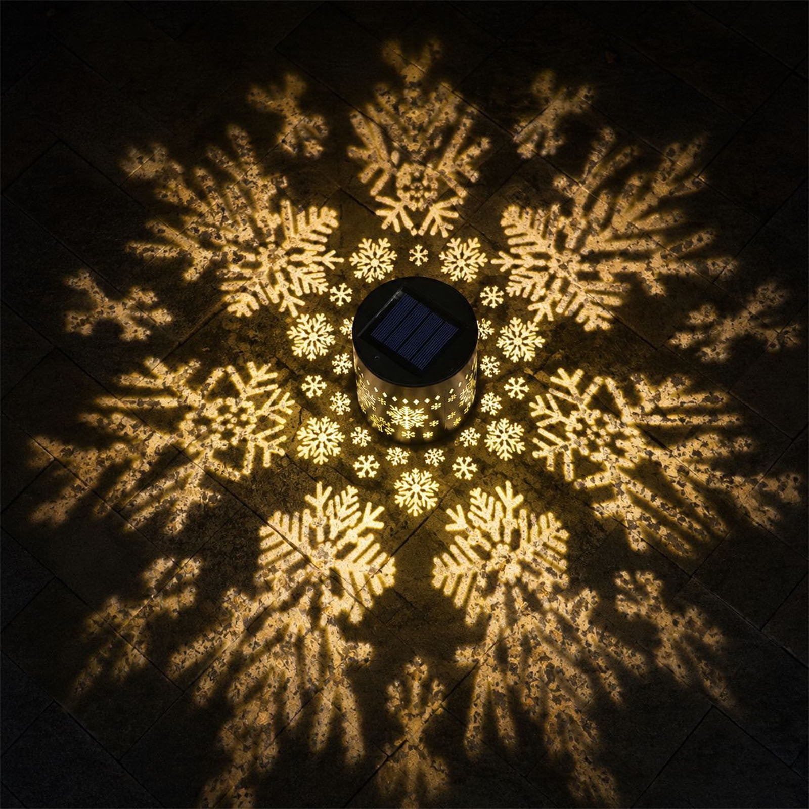 Hometravel Solar Snowflake Projector Light Outdoor Christmas Garden Decor Lamp Waterproof LED Solar Powered Projection Light Snowflake Pattern Decorative Light for Yard Patio Pathway Holiday