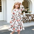 thumbnail image 2 of AmzBarley Girls Maxi Dress Long Sleeve Floral Casual Dresses 8-9 Years Ivory Print, 2 of 6