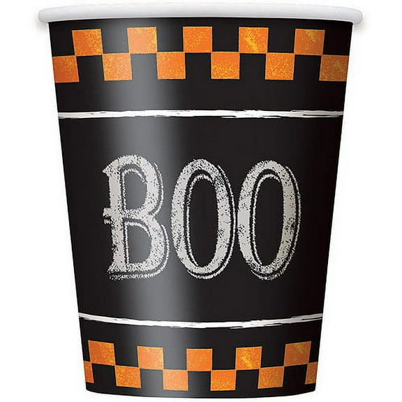 9 oz Checkered Halloween Paper Cups, 8ct