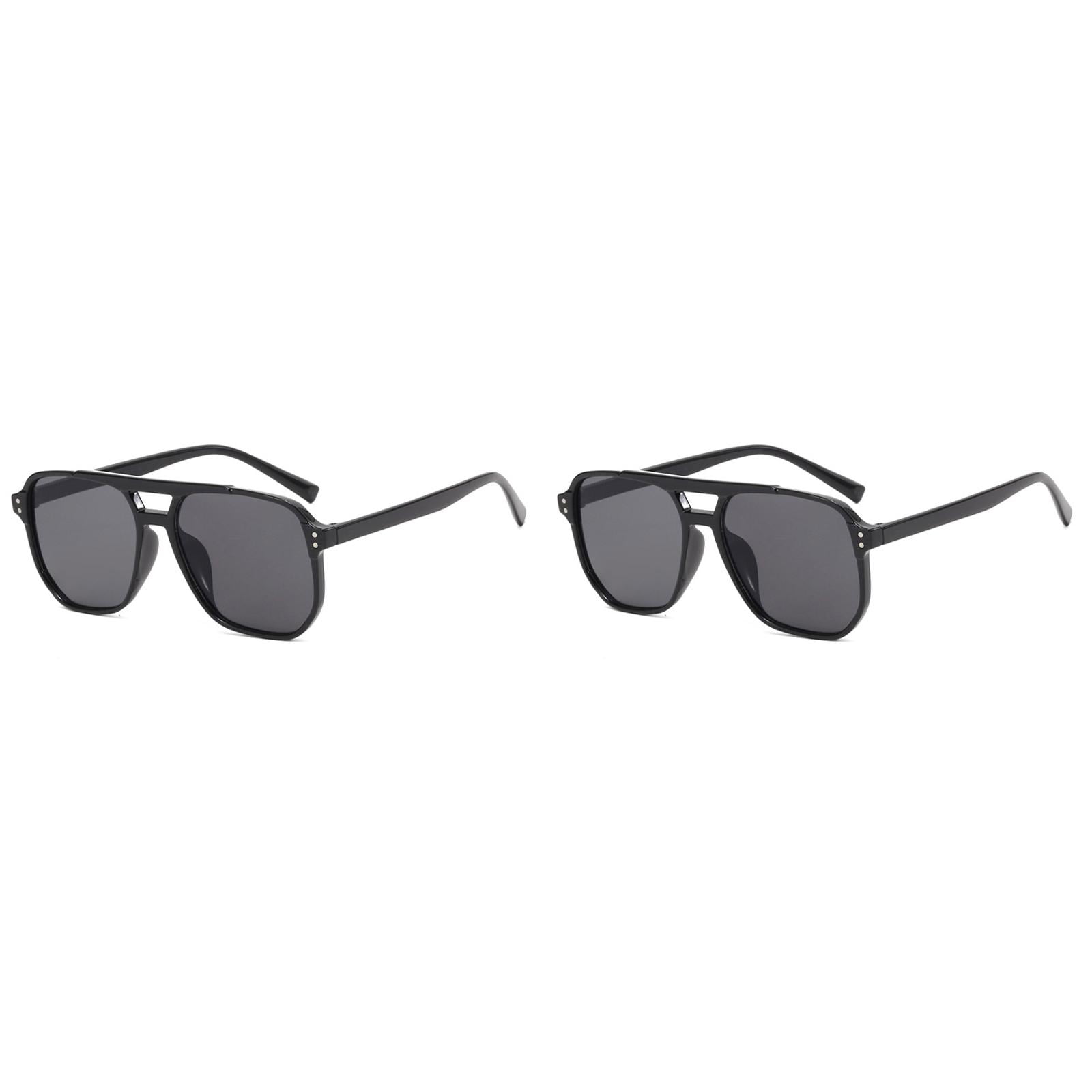 Retro Aviator Sunglasses Square Top Bar Frame PC Metal UV Protection OVERSIZED Square Pilot Sunglasses Metal Bar Retro Mens Women  main image 4