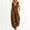 Brown, variant on Women Sleeveless Hooded Zip Front Solid Jumpsuit, Elastic Waist Baggy Cuffed Ankle Side Pockets Casual Loose Rompers Brown XL(XL)