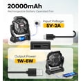 thumbnail image 2 of Ventilador de camping DOWILLDO de 2000 mAh con linterna LED, batería de 16 a 72 horas, 2 of 9