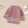 thumbnail image 4 of Generic Kids Outdoor Sweaters Baby Girl Boy Knit Cardigan Sweater Warm Pullover Tops Toddler Plaid Outerwear Jacket Coat Outfit Clothes for Cute Fashion Pullovers(9-12 Months,Pink), 4 of 9
