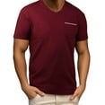 thumbnail image 4 of Mens T-Shirt with Pocket Casual V-Neck Short Sleeve Tees Base Layer Shirts, L, 4 of 8