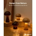 thumbnail image 2 of Small Wood Mushroom Lamp, LED Cordless Bedside Touch Lamp, Portable Dimmable Battery Mushroom Lamp for Bedroom Nightstand, 2 of 14