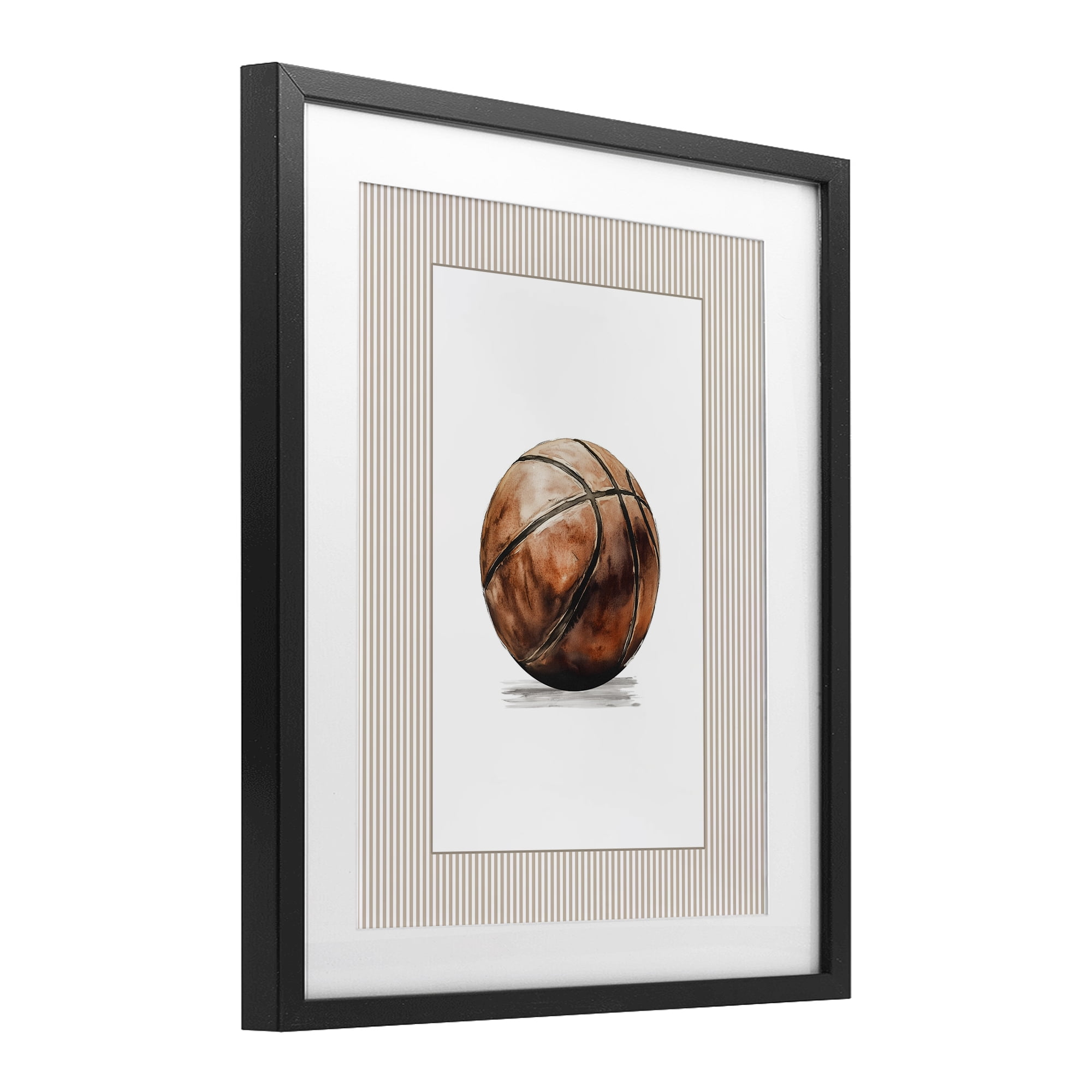 Stupell Industries Vintage Sports Basketball Black Framed Print Under Glass, design by Christine Simpson Art