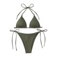 thumbnail image 4 of Bikini para mujer Traje de baño de traje de baño para actividades acuáticas de clubes Spas de vacaciones Verde, 4 of 9