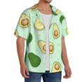 thumbnail image 2 of Fuzoiu Avocado Print Men's Casual Short,Men's Short Sleeve Shirt,Mens Casual Button Down Shirts,Cuban Collar Summer Shirt for Beach, Vacation, and Outdoor Activities-3X-Large, 2 of 5