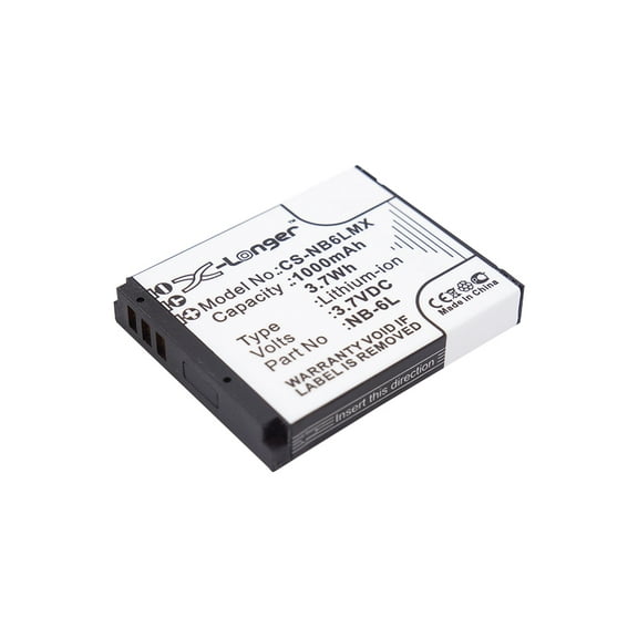 Replacement Battery for Canon IXY Digital 930 IS,PowerShot D10,PowerShot D20,PowerShot ELPH 500 HS,PowerShot ELPH 500HS,PowerShot S120,NB-6L,NB-6LH,3.7V/1000mAh