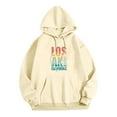 thumbnail image 1 of Femmes Basiques Simples Lettres Brossées Sweat-Shirts à Capuche à Manches Longues Poches Épaules Pulls, 1 of 3