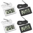 thumbnail image 1 of Mini Digital LCD Thermometer Temperature with Temperature Probe Sensor Tester for Refrigerator Freezers Aquarium (2X Black 2X White), 1 of 5