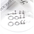 thumbnail image 4 of Set de pendientes Staligue Titanium, 6 pares, hipoalergénicos, plateados, 4 of 7