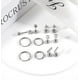 thumbnail image 4 of Set de pendientes Staligue Titanium, 6 pares, hipoalergénicos, plateados, 4 of 7