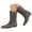 Grey, variant on Women's Suede Flat Ankle Boots Retro Comfortable Casual Pointed Toe Fall Winter Short Bootie