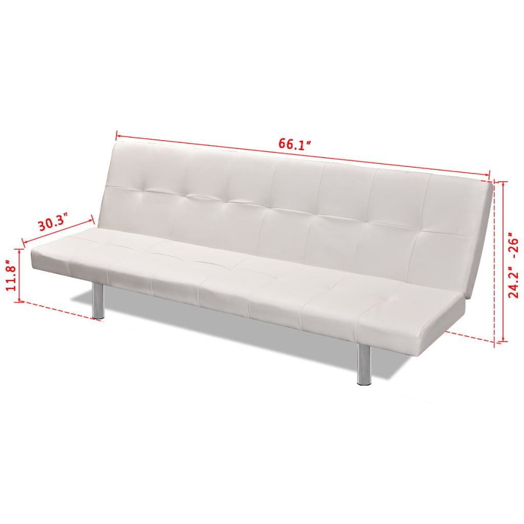 Kepooman Adjustabl Sofa Bed with 2 Pillows for Home, White Kepooman Adjustabl Sofa Bed with 2 Pillows for Home, White
