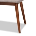 thumbnail image 4 of Bowery Hill Upholstered Wood Bench in Light Gray and Medium Oak, 4 of 8
