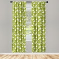 thumbnail image 2 of Ambesonne Goose 4-Panel Curtains, Funny Creatures Acting Funny, 56"x95", Apple Green Orange, 2 of 4