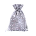 thumbnail image 1 of Toystoory Bolsa de regalo de Papá Noel Bolsa de dulces Copo de nieve Bolsa crujiente Bolsa con cordón Feliz Navidad Kits de decoración para fiestas Plata mediana, 1 of 6