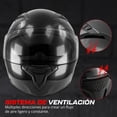 thumbnail image 4 of Casco Modular para Moto Onof  MH516 Luz LED Trasera Doble Visor Certificación Dot Mentón ABATIBLE Negro Mate -EG, 4 of 8