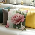thumbnail image 3 of BCIIG Rose floral pillowcase decorated huddle pillowcase Square cushion cover Modern double-sided design, soft sofa pillowcase suitable for sofa, living room and home décor 24x24in, 3 of 5