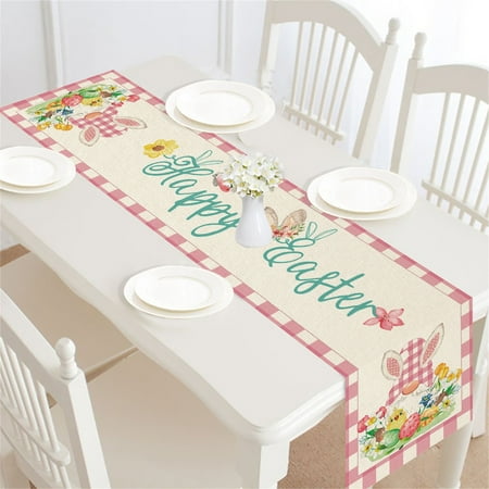

Easter Table Runner Easter Decorations Happy Easter Table Runner 70 Inches Long Spring Holiday Kitchen Dining Table Runner For Home Party Decor