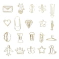 thumbnail image 2 of Shaped Paper Clips, 100pcs Lightweight Cute Paperclips Plating Gold  for Photo for Scrapbook, 2 of 8