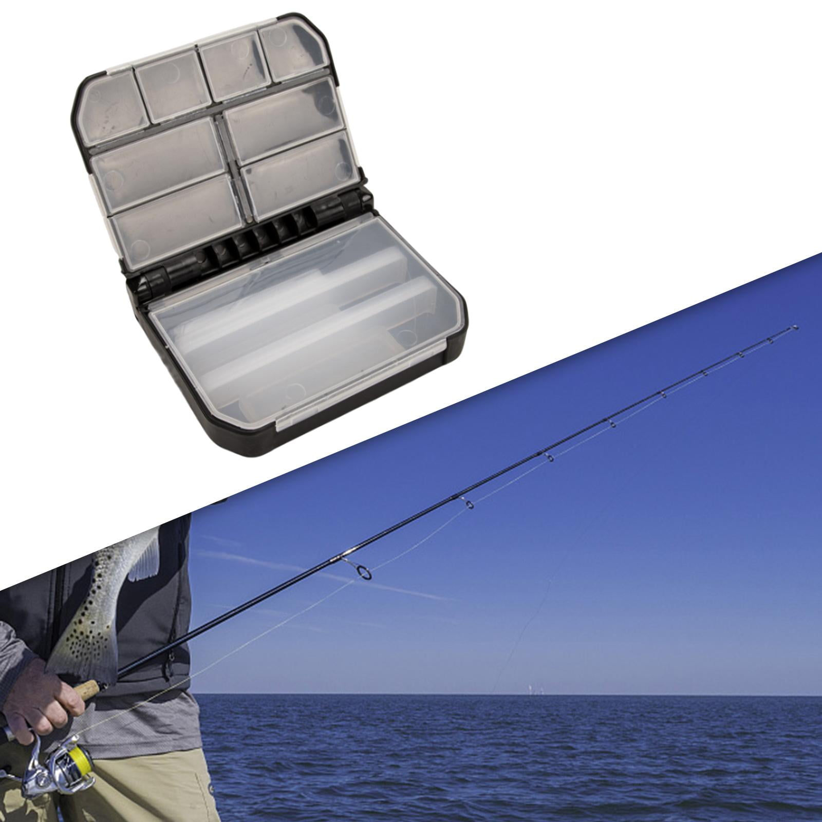 Colaxi 3X Fishing Tackle Box with Removable Dividers Waterproof Tackle Organizer Black