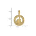 thumbnail image 3 of 14k Yellow Gold Block Island Pendant with Landmark Design, Circular Nautical Charm for Women or Unisex, Coastal Rhode Island Souvenir Necklace, 3 of 6