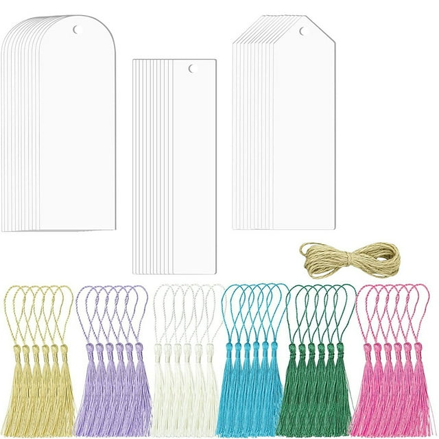 MasteelfCA 1 Ensemble de Marque-Pages en Acrylique Marque-Pages Transparents avec Pompons pour Bricolage