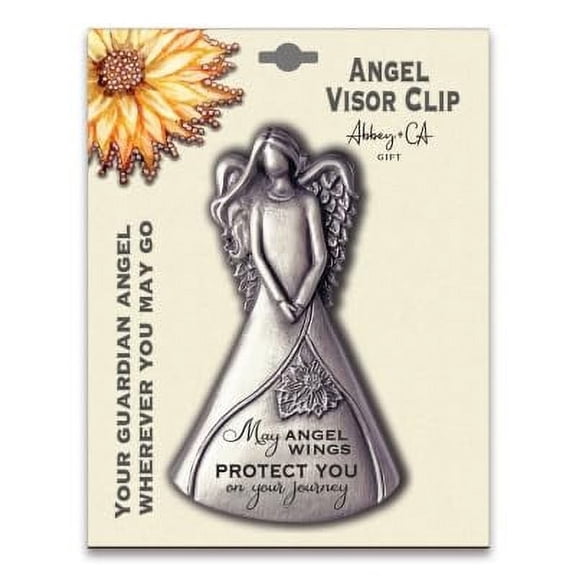 Cathedral Art Silver May Angel Wings Sculpted Angel Visor Clip, Carded, Car Acccesories
