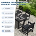 thumbnail image 3 of SERWALL 7-Piece Outdoor Patio Dining Set, All-Weather HDPE Table and Chairs, Rectangular Table with Umbrella Hole, Seats 6, Low Maintenance,Black, 3 of 10