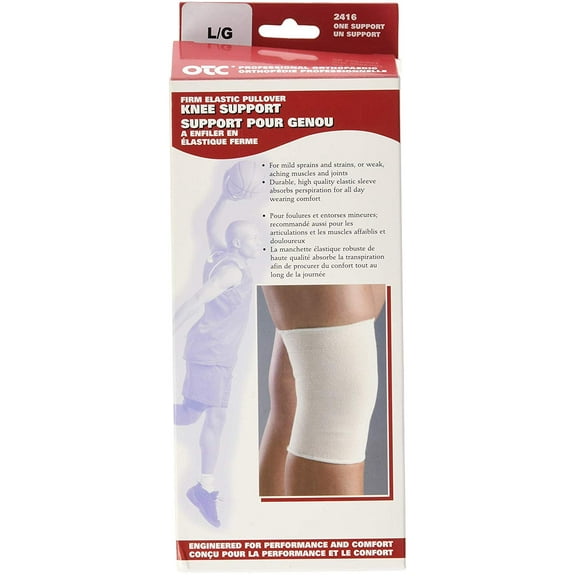 OTC Knee Support, Pullover Style, Lightweight Elastic, Large