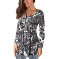 thumbnail image 3 of VERABENDI Women's Plus Size Tops Blouses Long Sleeve Button Up V-neck Tunic Shirts, M-4XL, 3 of 6