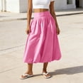 thumbnail image 2 of Aboser High Waisted Bubble Skirts for Women Trendy A Line Midi Skirt Puffy Casual Beach Skirts Loose Fitted Summer Skirt Flowy Plain Skirts, 2 of 7