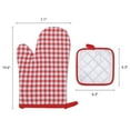 thumbnail image 7 of Unique Bargains Oven Mitts Pot Holders Heat Resistant Kitchen Gloves Red 10.6x7.1inch, 7 of 7