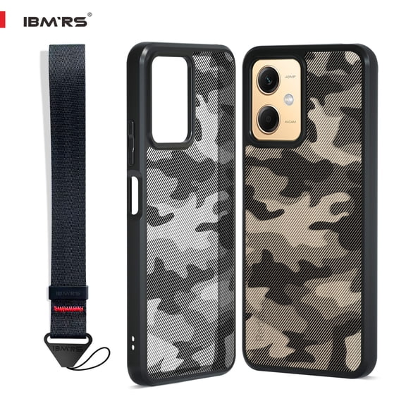 ibmrs For Redmi Note 12/12r pro/poco x5 5g Case, Shockproof Clear Phone Cover (Camo Black)