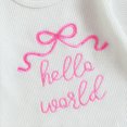 thumbnail image 6 of larppty Nebworn Baby Girl Waffle Knit Romper Long Sleeve Ruffle Butt Onesie Fall Winter Clothes Coming Going Home Outfit, 6 of 7