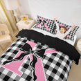 thumbnail image 3 of Catabedysis Cartoon Bows Monogram K Bedding,Black Coquette Bowtie Duvet Cover Full For Girls,Black Reversible,3pcs,1 Duvet Cover and 2 Pillowcases, 3 of 6