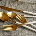 thumbnail image 5 of Cambridge 306320Ckg12Ds Mazzy Gold With White-Handle 20-Piece Flatware Set, 5 of 5