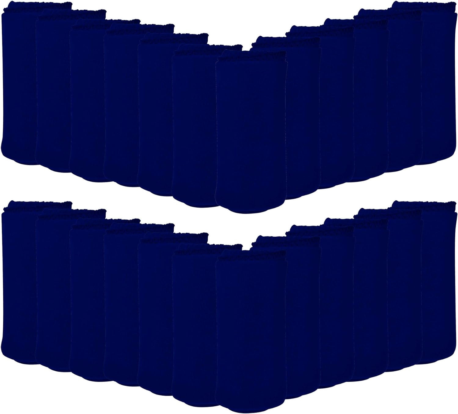 Imperial Home 50” x 60” Soft Fleece Throw Blanket for Home & Travel, Navy Blue 24-Pack