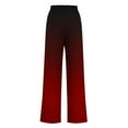 thumbnail image 4 of Kaemgyyd Lightweight Fall Pants Women Flowy Wide Leg Drawstring Sweatpants Gradation Palazzo Trousers with Pocket, 4 of 5