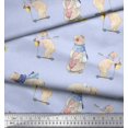 thumbnail image 2 of Soimoi Velvet Fabric Cycle,Rabbit & Bear Kids Decor Fabric Printed Yard 58 Inch Wide, 2 of 2