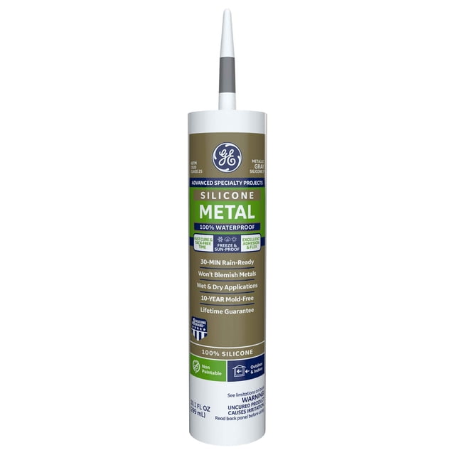 Sellador GE: selladores y adhesivos GE5050 Advanced Silicone 2, gris metalizado, 300 ml