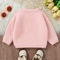 thumbnail image 5 of Rggeeun Baby Girls Sweaters Easter Multicolor Bunny Embroidered Knit Crew Neck Three Quarter Sleeve Cartoon Cute Wear For Kids Soft Spring And Fall Sweet Tops,Pink,6-9 Months, 5 of 7