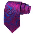 thumbnail image 4 of Conjunto de seda de cachemir azul y rosa intenso Barry.Wang, 4 of 6