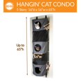 thumbnail image 1 of K&H PET PRODUCTS 100542342 Gray K&H PET PRODUCTS HANGIN' CAT CONDO 5 STORY HIGH RISE GRAY 16 X 16 X 65, 1 of 10
