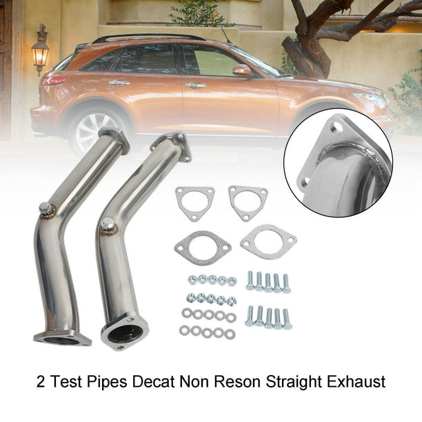 2 Test Pipes Decat Non Reson Straight Exhaust For Nissan 350Z Infiniti